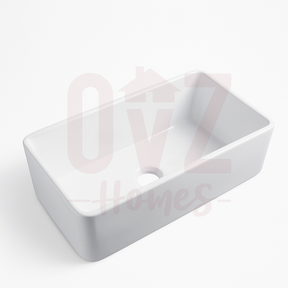 838x457x254mm Gloss White  Fireclay Farmhouse Sink Single Bowl Kitchen Laundry Sink