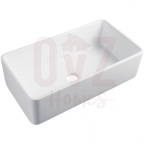 761x457x254mm Gloss White  Fireclay Farmhouse Sink Single Bowl Kitchen Laundry Sink