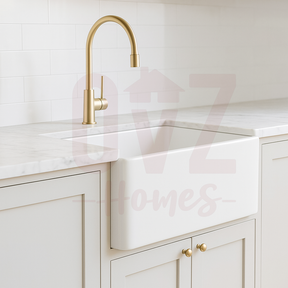 914x508x254mm Gloss White  Fireclay Farmhouse Sink Single Bowl Kitchen Laundry Sink