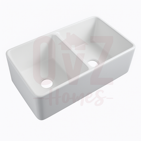 838x457x254mm White Granite Butler Sink Double Bowls Farmhouse Kitchen Sink