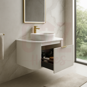 600-1800mm Bathroom Linear Surface Vanity Wall Hung Single/Double Bowls Plywood White Cabinet ONLY