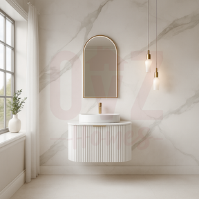 600-1800mm Bathroom Linear Surface Vanity Wall Hung Single/Double Bowls Plywood White Cabinet ONLY