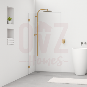 800/900/1000/1200x2000mm Frameless Shower Screen Single Door Fixed Panel Variant Colour