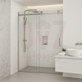800/900/1000/12000*2000mm Shower Screen Wall to Wall Sliding Shower Screen Frameless Variant Colour Stainless Steel Square Rail