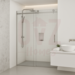 800/900/1000/12000*2000mm Shower Screen Wall to Wall Sliding Shower Screen Frameless Variant Colour Stainless Steel Square Rail
