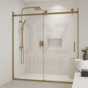 800/900/1000/12000*2000mm Shower Screen Wall to Wall Sliding Shower Screen Frameless Variant Colour Stainless Steel Square Rail
