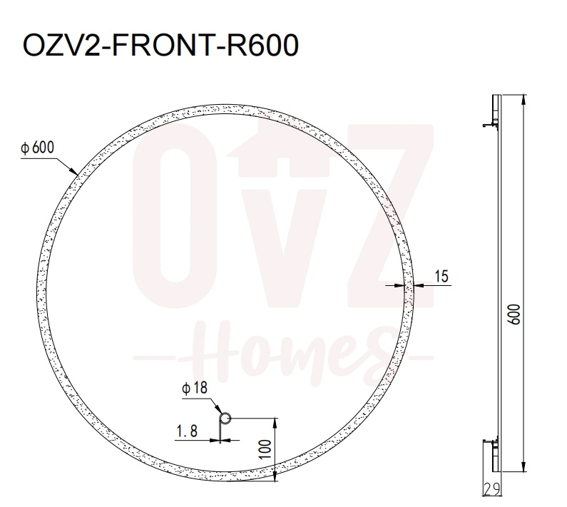 Premium Round 600/800mm Frontlit LED Mirror