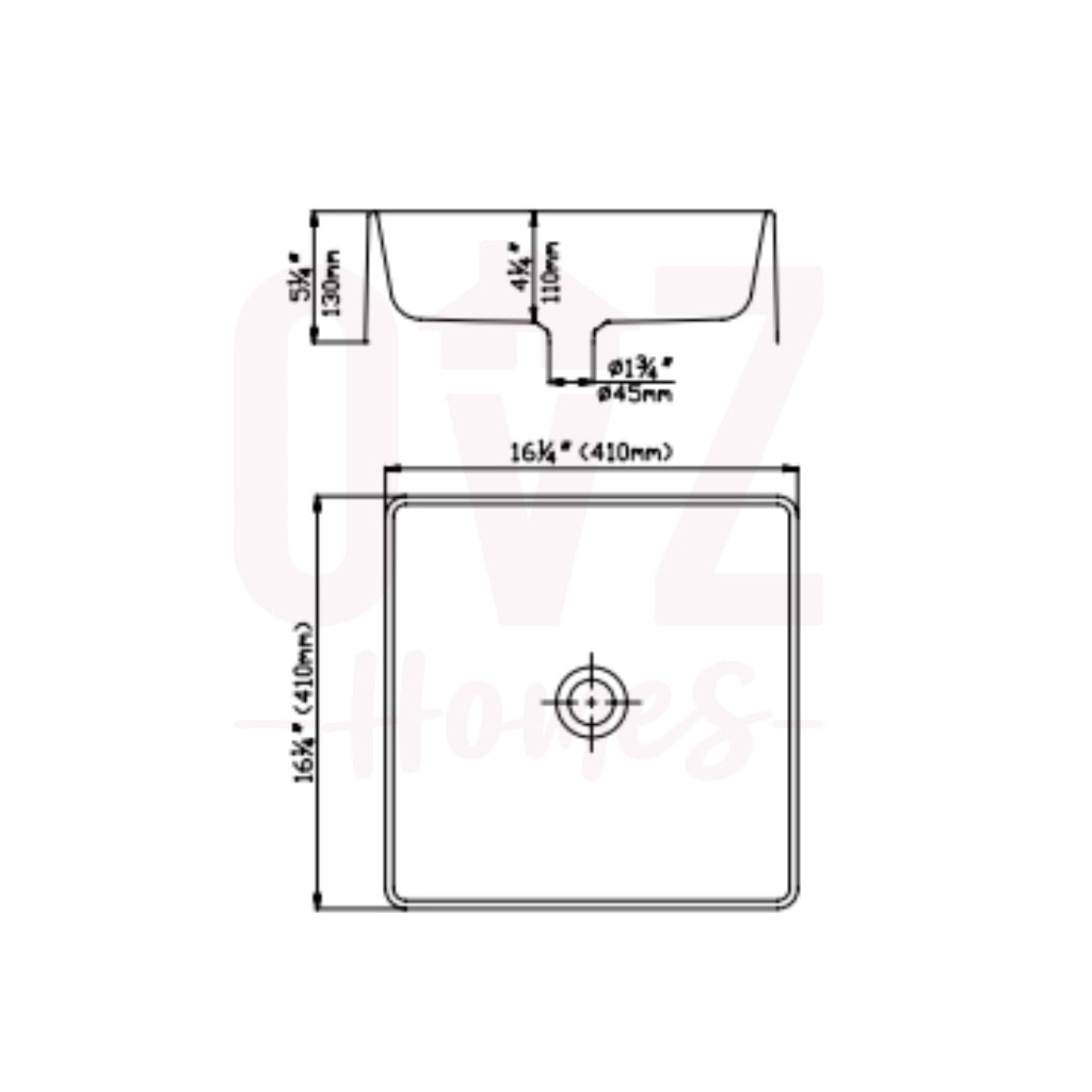 410x410x130mm Quartz Stone Basins