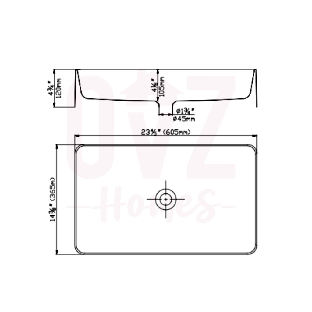 605x365x120mm Quartz Stone Basins