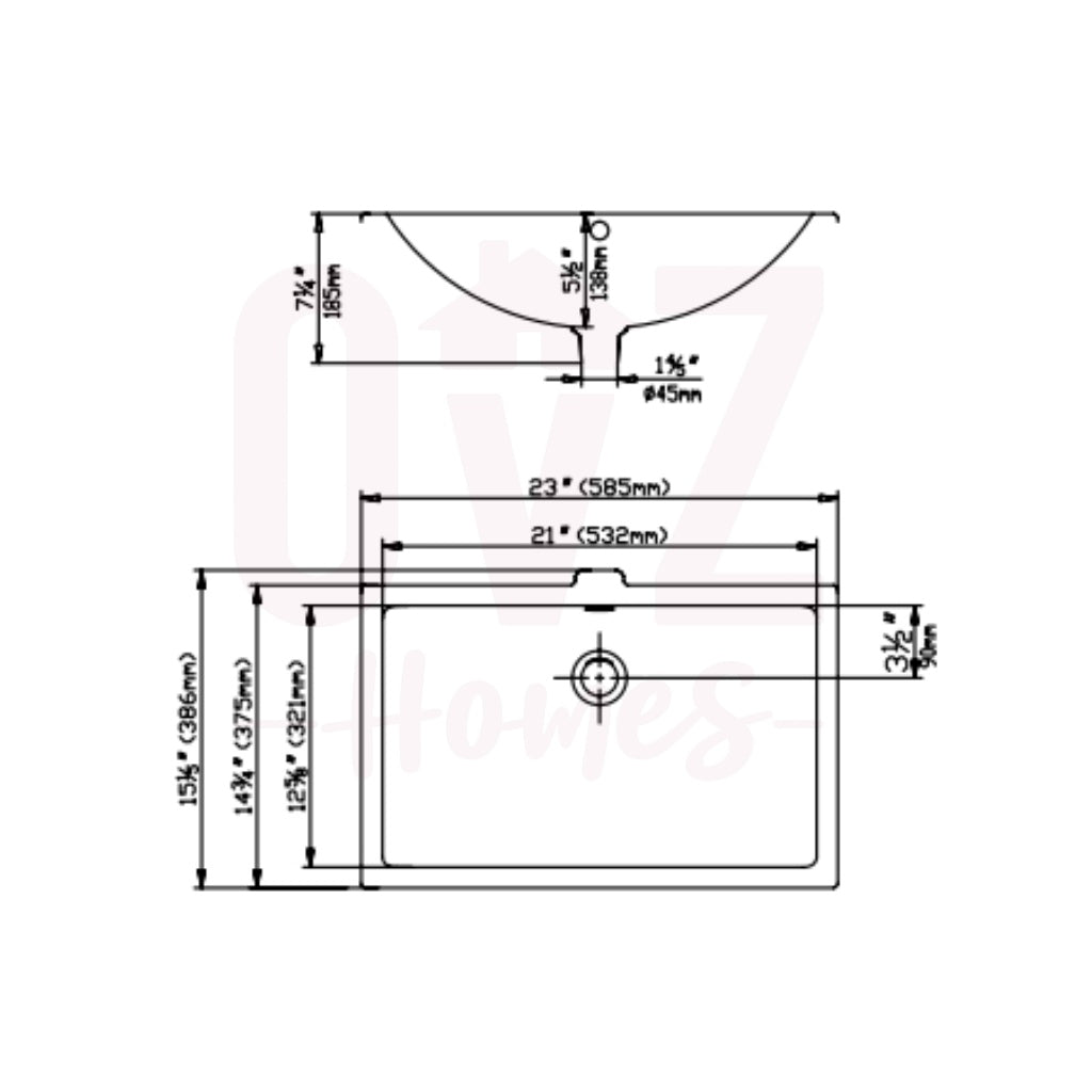 585x386x185mm Quartz Stone Basins