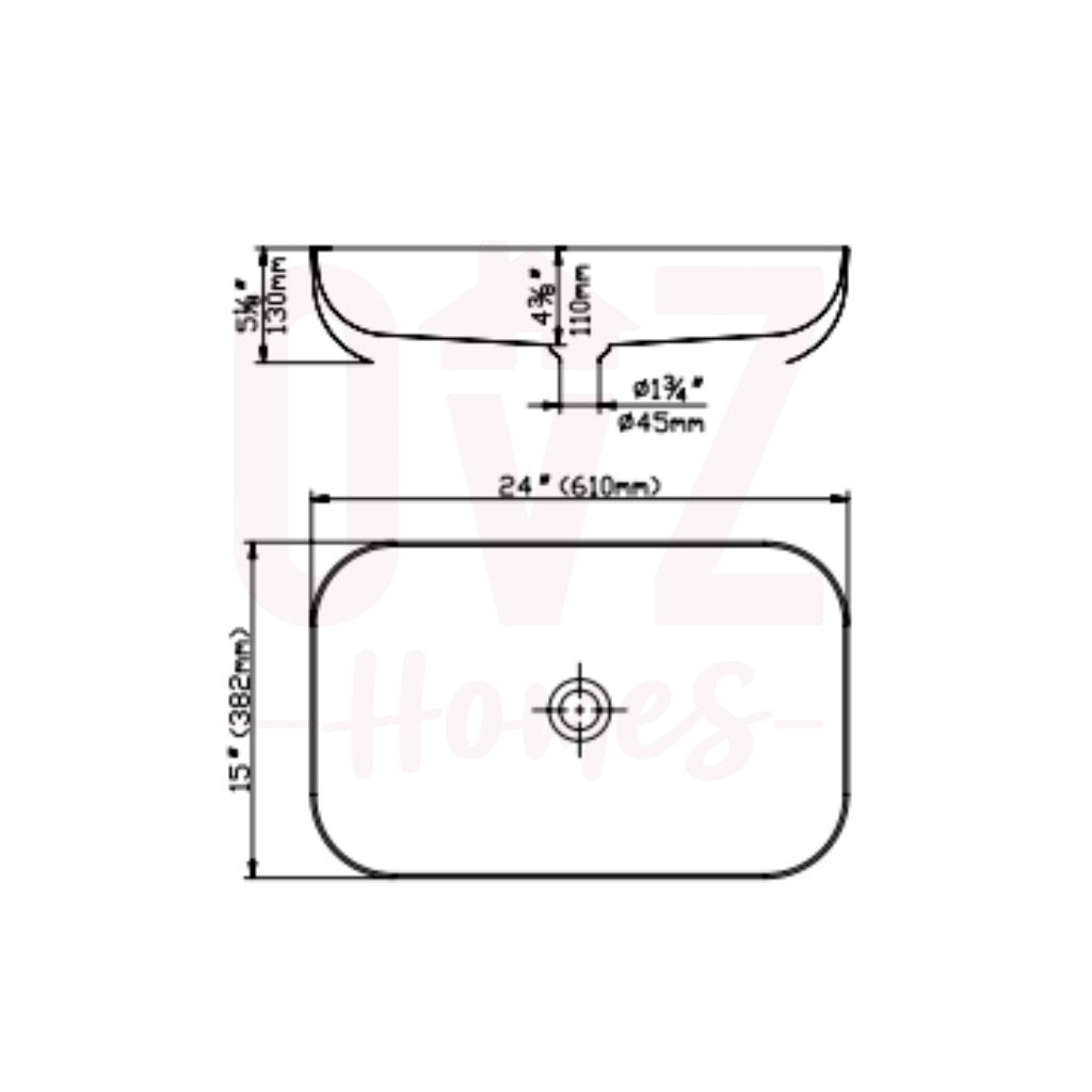 610x382x130mm Quartz Stone Basins
