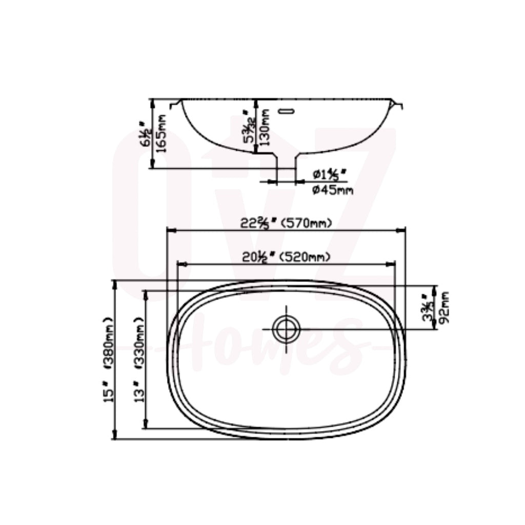 570x380x165mm Quartz Stone Basins