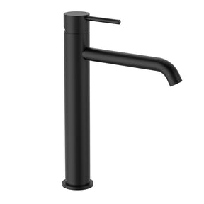 Calla Matt Black Tall Round Basin Mixer Tap Bundle
