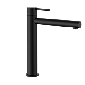 Calla Matt Black Tall Rounded Square Basin Mixer Tap Bundle