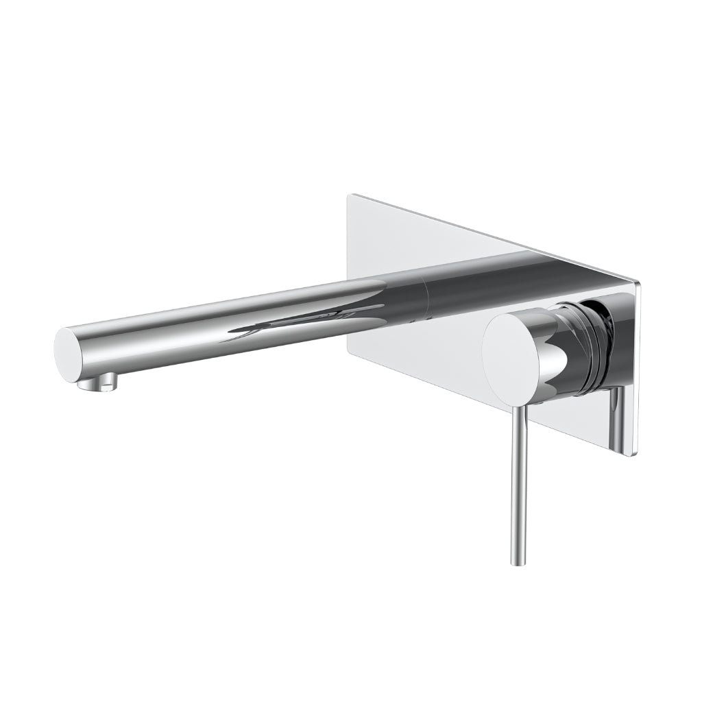 Rounded Square Basin/Bath Wall Mixer with Wall Plate