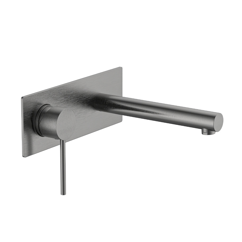 Calla Gun Metal Round Square Basin Wall with Plate Mixer Bundle