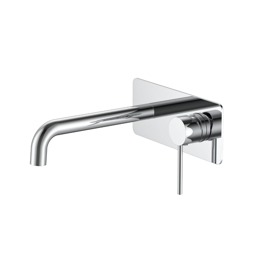 Round Wall Basin/Bath Wall Mixer with Wall Plate