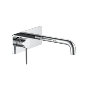Calla Chrome Round Basin Wall Mixer with Plate Bundle