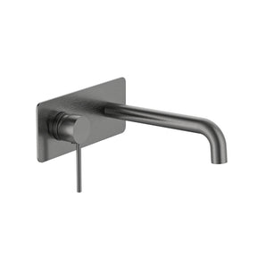 Calla Gun Metal Round Basin Wall Mixer with Plate Bundle
