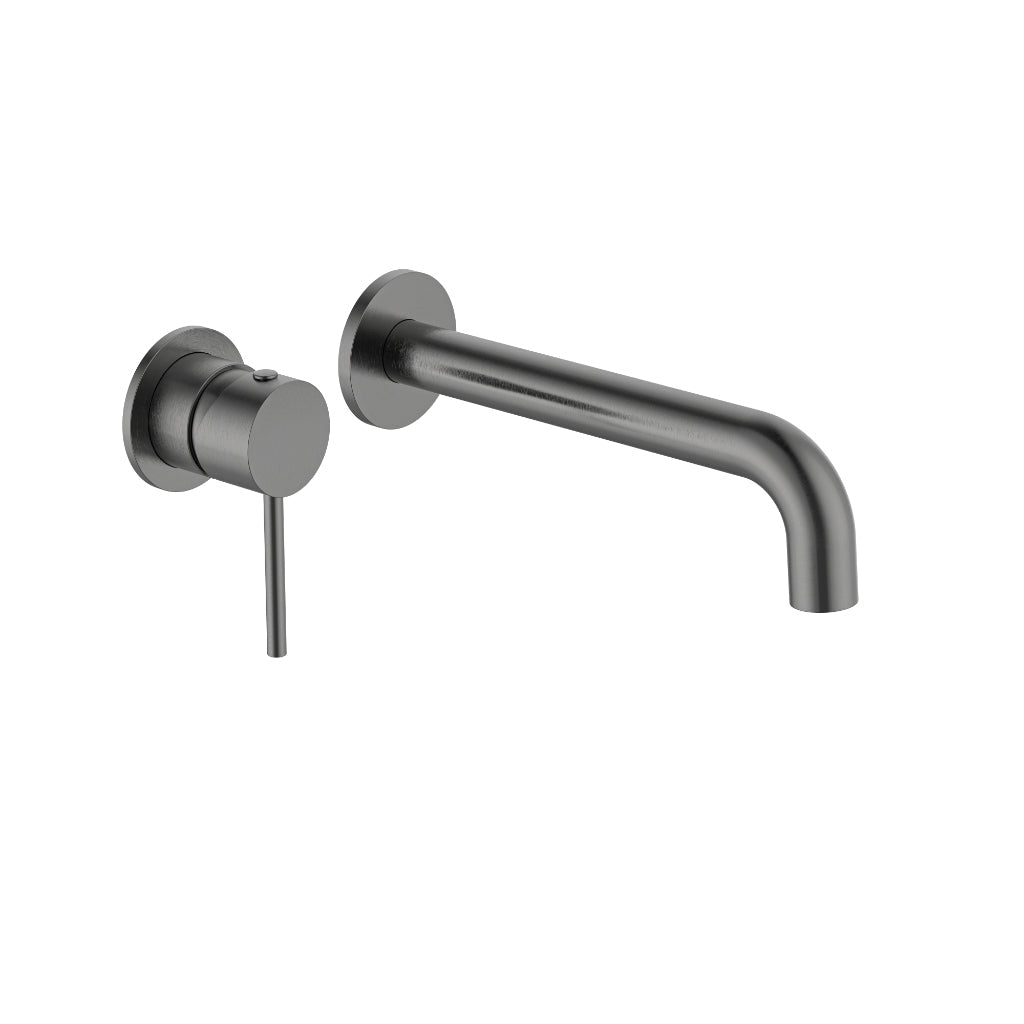 Calla Gun Metal Round Basin Wall Mixer Bundle