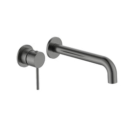 Calla Gun Metal Round Basin Wall Mixer Bundle