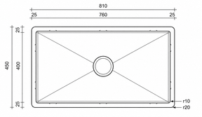 Calla 8145 Extra Large Single Bowl Stainless Steel Sink