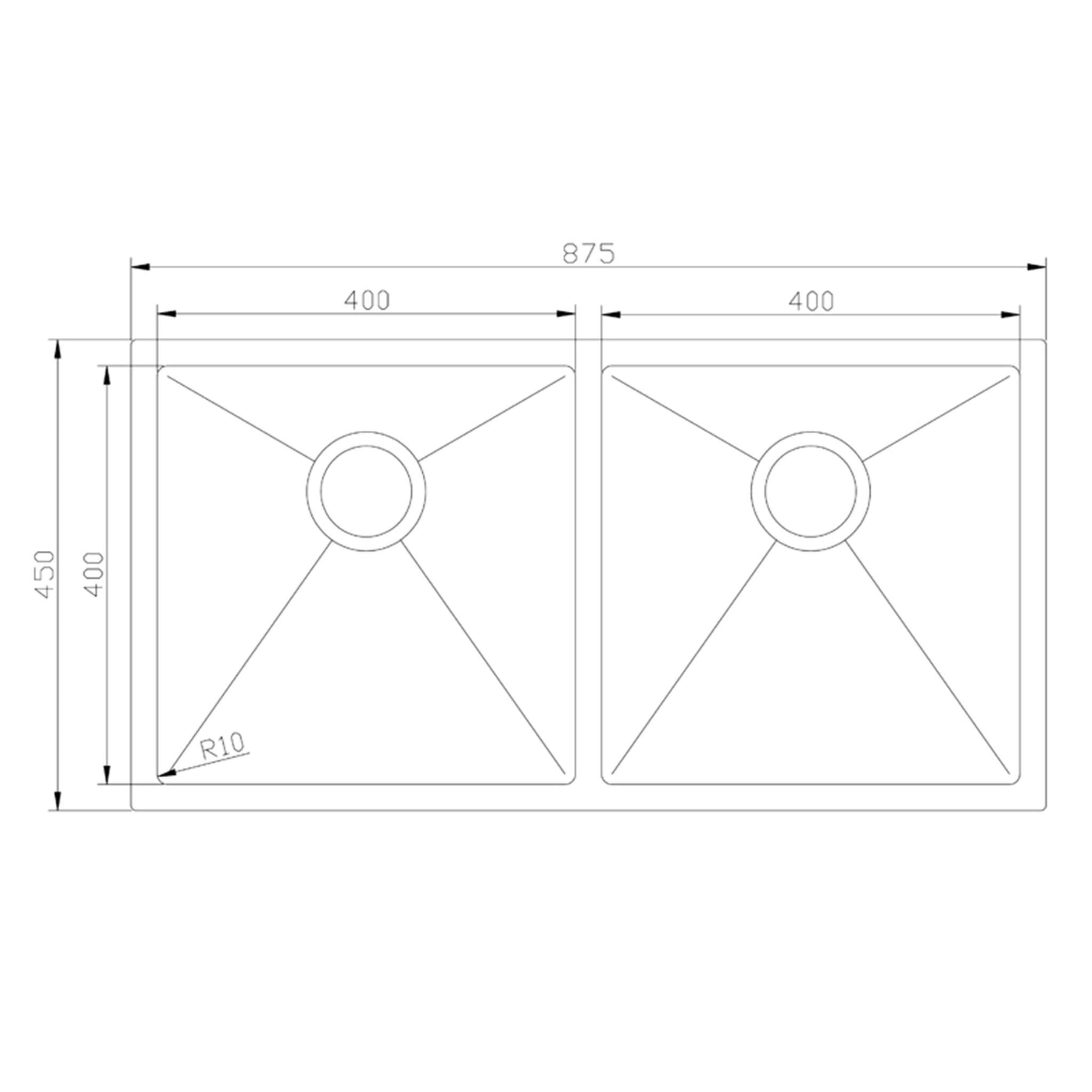 Calla 8745 Large Double Bowl Sink Stainless Steel Sink