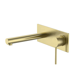 Calla Rounded Square Basin/Bath Wall Mixer with Wall Plate and Universal Body