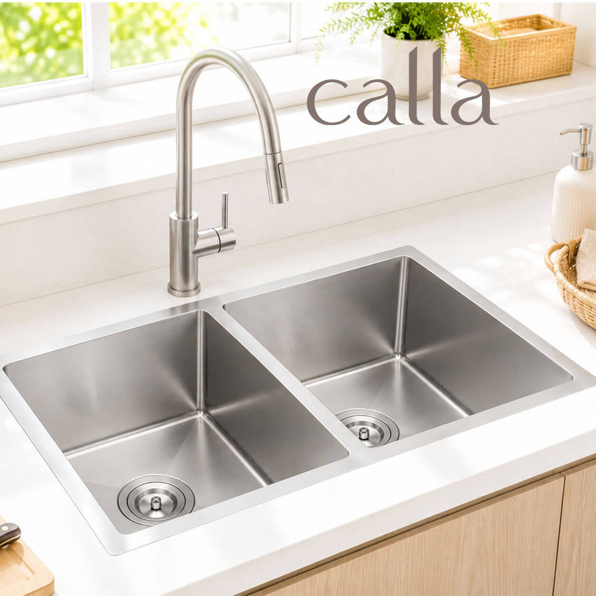 Calla 7745 Large Double Bowl Stainless Steel Sink