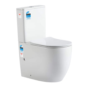 Calla Round 660 Back to Wall Rimless Tornado Toilet Suite – Gloss White