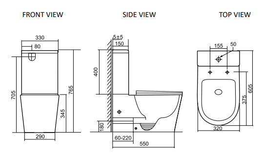 Lumi Junior Back to Wall Rimless Tornado Flush Toilet Suite