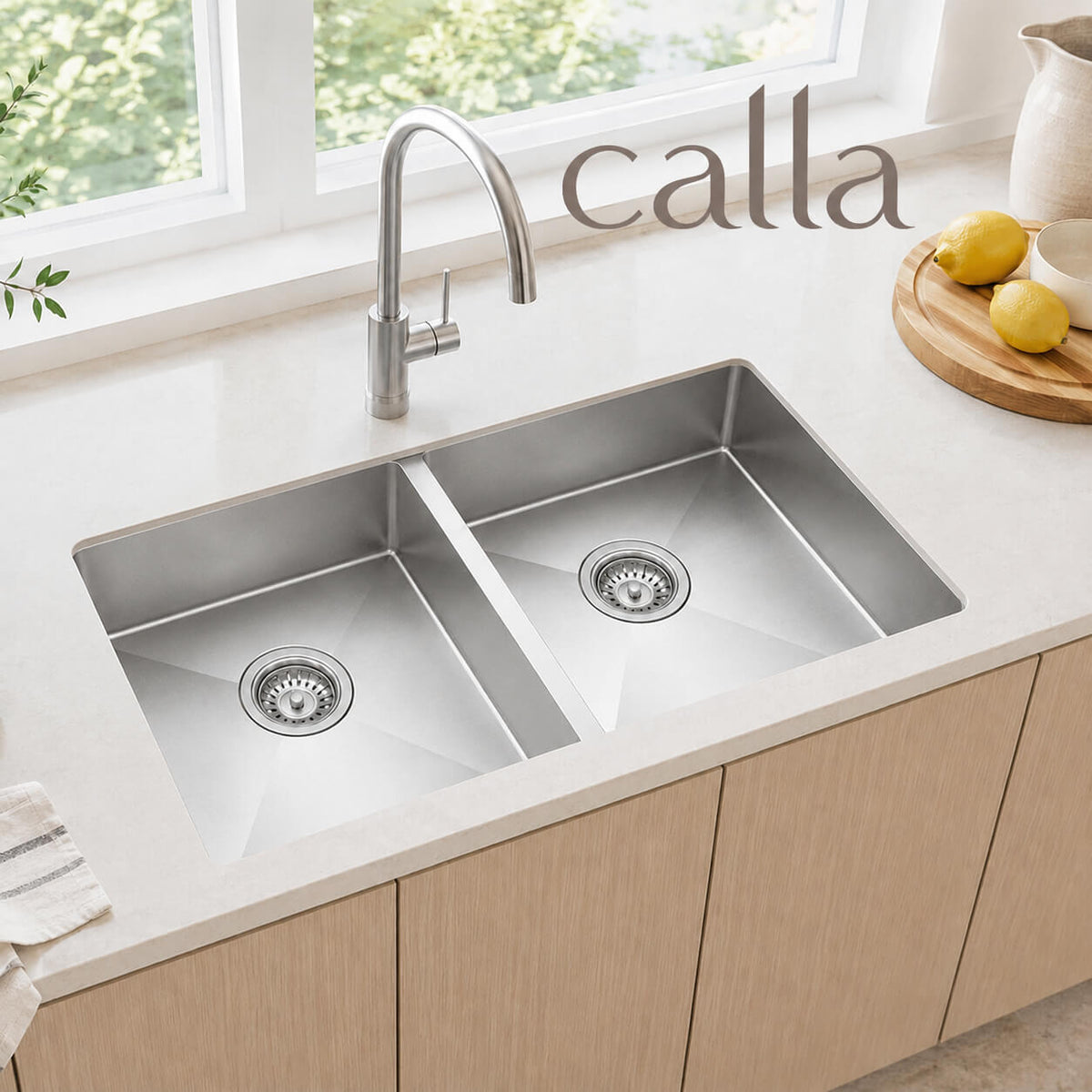 Calla 8745 Large Double Bowl Sink Stainless Steel Sink