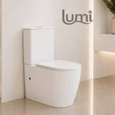 Lumi 665 Back to Wall Rimless Tornado Toilet Suite in gloss white