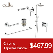 Calla Chrome Round Square Basin Wall Mixer Bundle