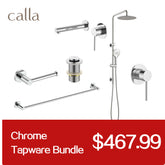 Calla Chrome Round Square Basin Wall Mixer Bundle