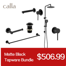 Calla Matt Black Round Square Basin Wall Mixer Bundle