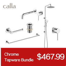 Calla Chrome Round Basin Wall Mixer Bundle