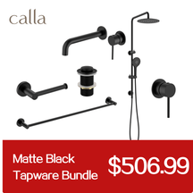 Calla Matt Black Round Basin Wall Mixer Bundle