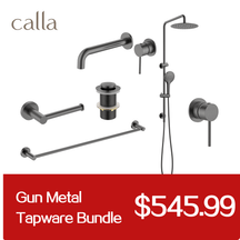 Calla Gun Metal Round Basin Wall Mixer Bundle