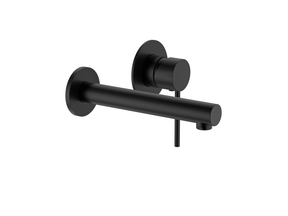 Calla Matt Black Round Square Basin Wall Mixer Bundle