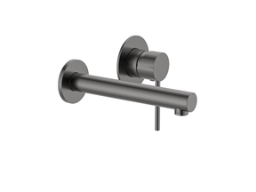 Calla Gun Metal Round Square Basin Wall Mixer Bundle