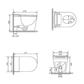 Lumi 678 Built-in Water Tank Smart Toilet with Rimless Tornado Flush