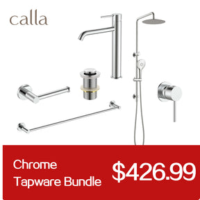 Calla Chrome Tall Round Basin Mixer Tap Bundle