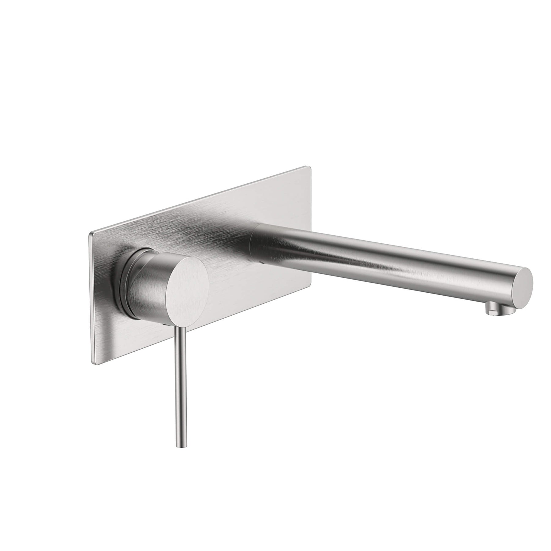 Calla Brushed Nickel Round Square Basin Wall Mixer with Plate Bundle