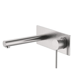 Calla Rounded Square Basin/Bath Wall Mixer with Wall Plate and Universal Body