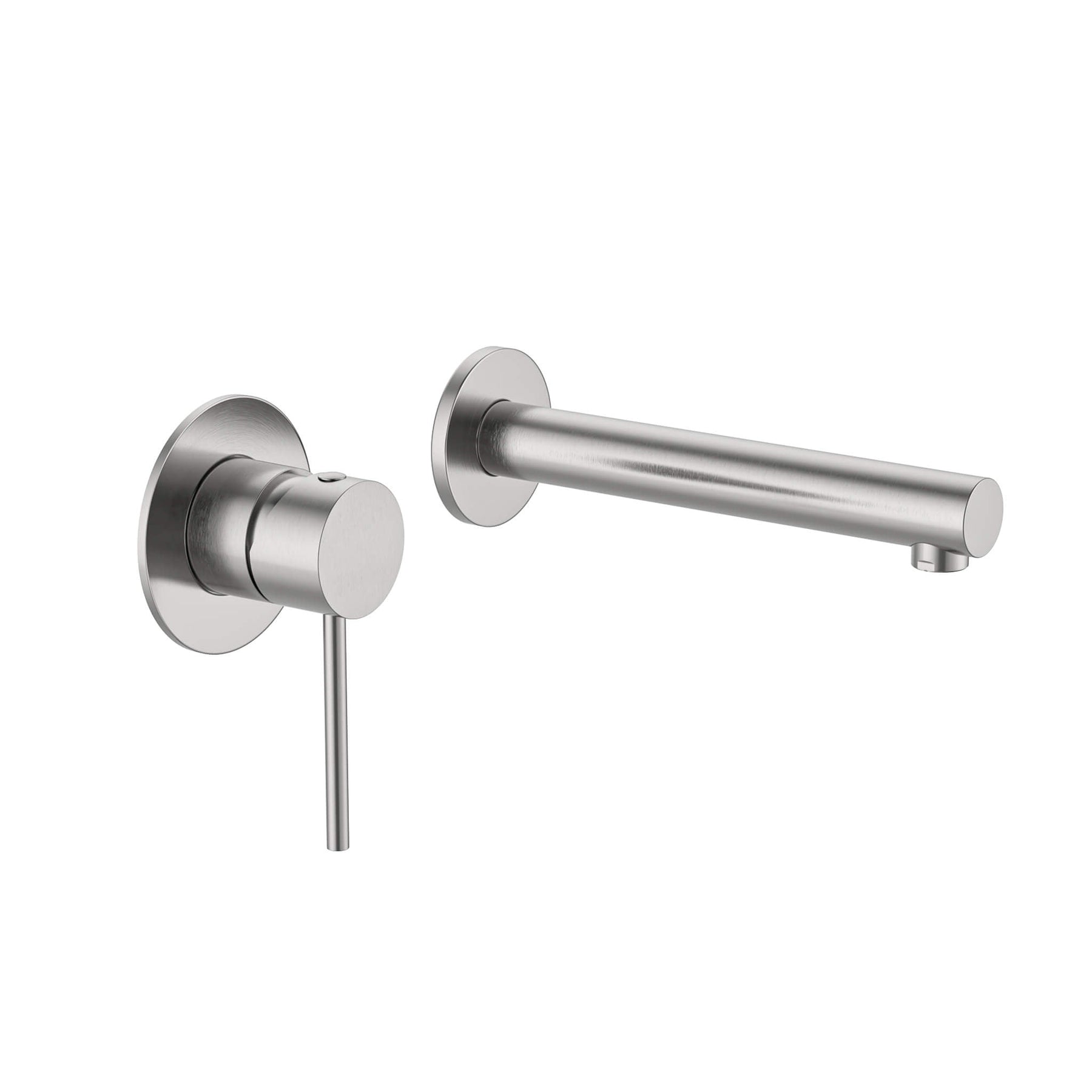Calla Brushed Nickel Round Square Basin Wall Mixer Bundle