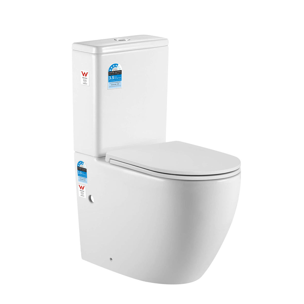 Calla 615 Compact Back to Wall  Rimless Toilet Suite  – Gloss White