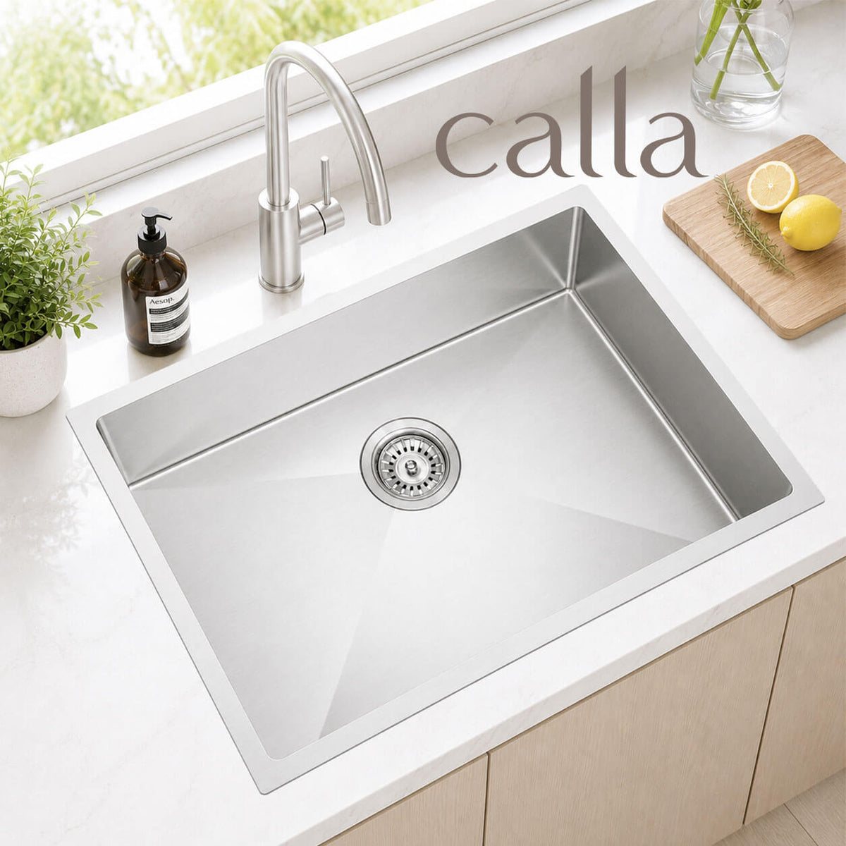Calla 6045 Medium Single Bowl Stainless Steel Sink