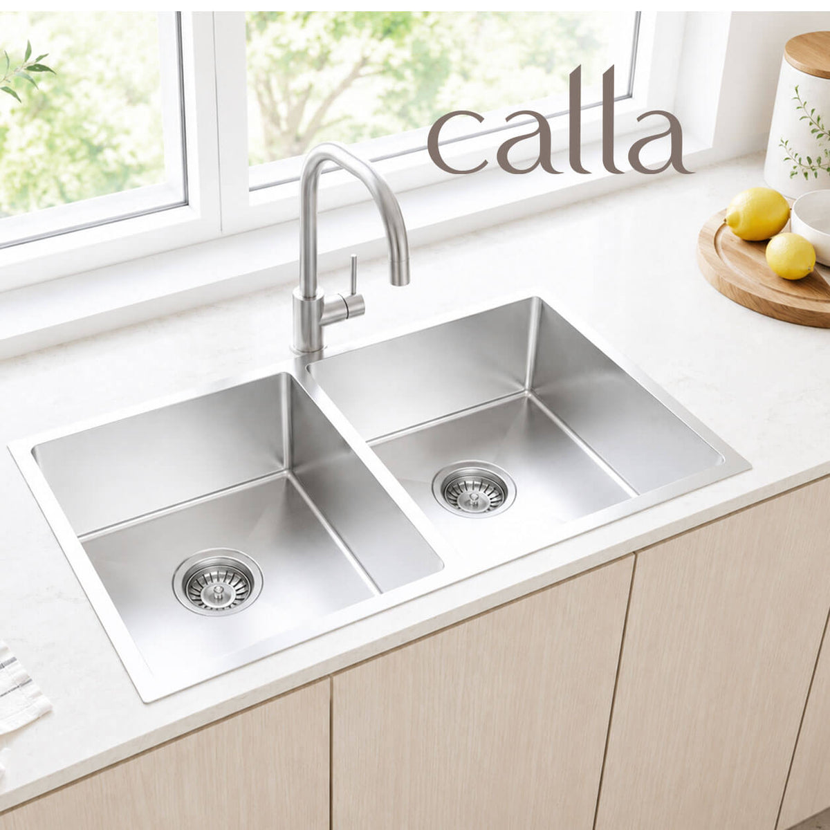 Calla 7745 Large Double Bowl Stainless Steel Sink