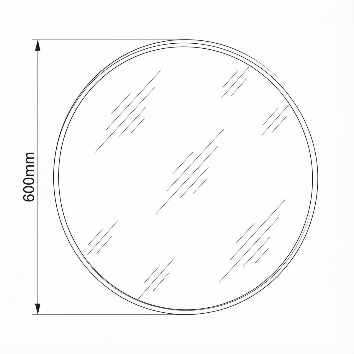 Round 600/800mm Pencil Edge Bathroom Mirror Wall Mounted